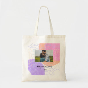 simple minimal customised name monogram couple th tote bag