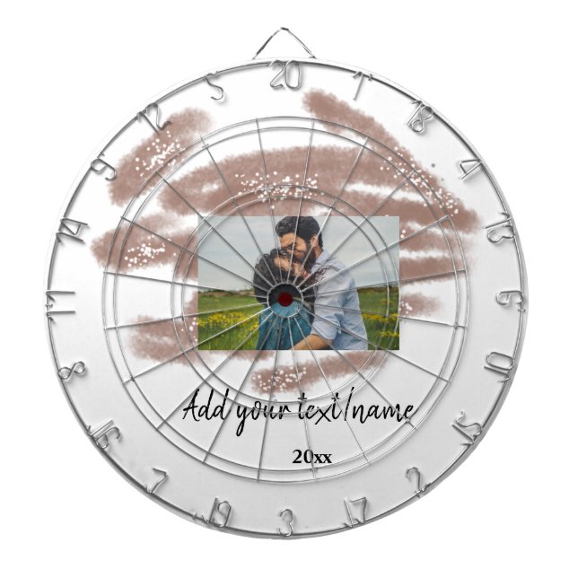 simple minimal customised name monogram text throw dartboard (Front)