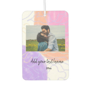 simple minimal customized name monogram couple  th car air freshener