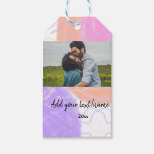 simple minimal customized name monogram couple th gift tags