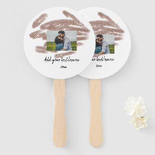 simple minimal customized name monogram text throw hand fan