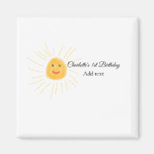 Simple minimal cute baby kids Add QR birthday Magnet