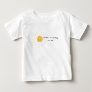 Simple minimal cute baby kids Add QR birthday T-Shirt