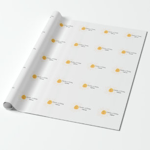 Simple minimal cute baby kids Add QR birthday Wrapping Paper