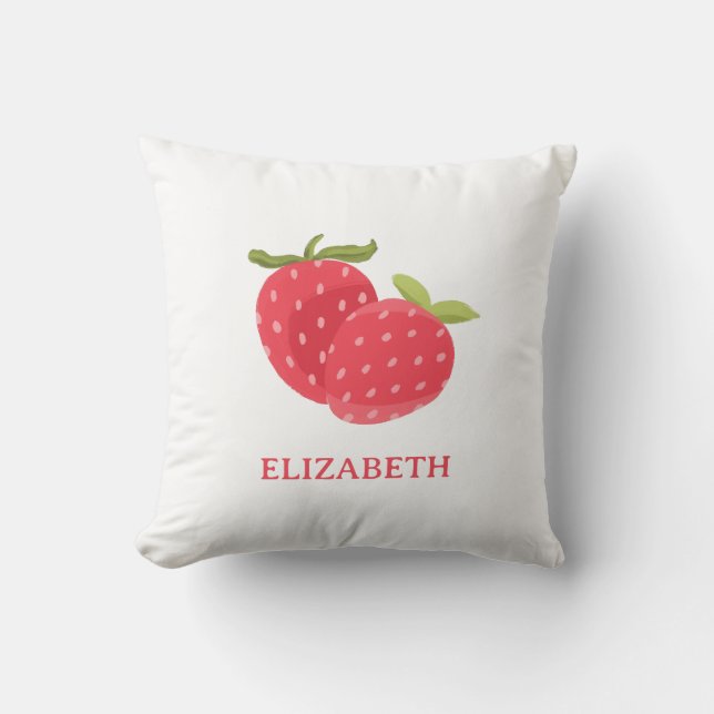 Simple Minimal Cute Strawberry Cushion (Front)