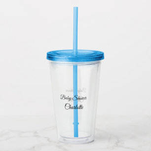 SIMPLE MINIMAL.CUTIE ADD NAME BABY baby shower Thr Acrylic Tumbler