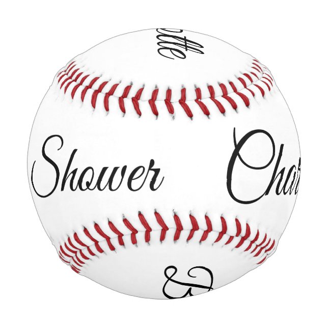 SIMPLE MINIMAL.CUTIE ADD NAME BABY baby shower Thr Baseball (Front)
