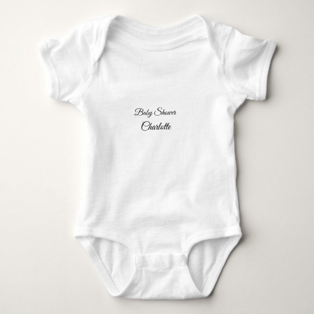 SIMPLE MINIMAL.CUTIE ADD NAME BABY baby shower Thr Bodysuit (Front)