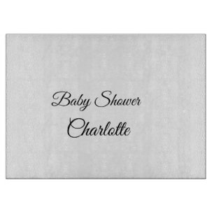 SIMPLE MINIMAL.CUTIE ADD NAME BABY baby shower Thr Cutting Board