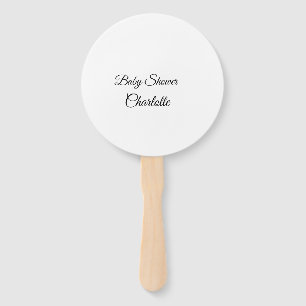 SIMPLE MINIMAL.CUTIE ADD NAME BABY baby shower Thr Hand Fan