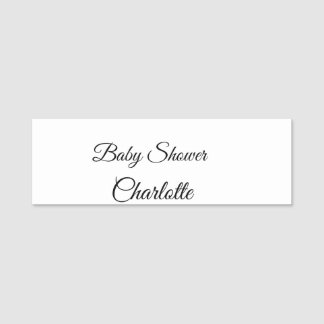 SIMPLE MINIMAL.CUTIE ADD NAME BABY baby shower Thr Name Tag