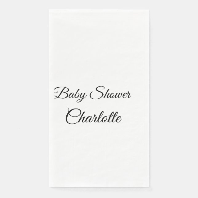 SIMPLE MINIMAL.CUTIE ADD NAME BABY baby shower Thr Napkin (Front)