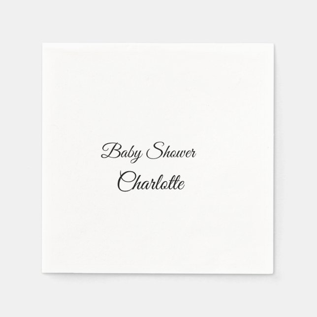 SIMPLE MINIMAL.CUTIE ADD NAME BABY baby shower Thr Napkin (Front)