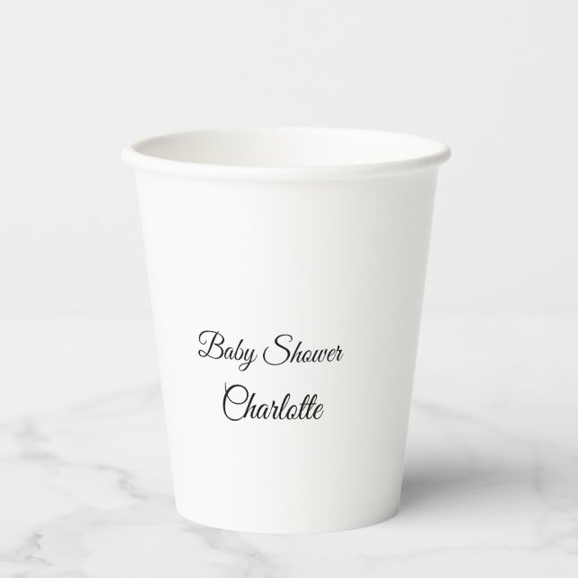 SIMPLE MINIMAL.CUTIE ADD NAME BABY baby shower Thr Paper Cups (Front)