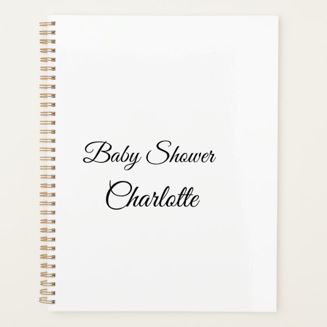 SIMPLE MINIMAL.CUTIE ADD NAME BABY baby shower Thr Planner (Front)