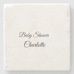 SIMPLE MINIMAL.CUTIE ADD NAME BABY baby shower Thr Stone Coaster