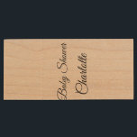 SIMPLE MINIMAL.CUTIE ADD NAME BABY baby shower Thr Wood USB Flash Drive<br><div class="desc">Design</div>