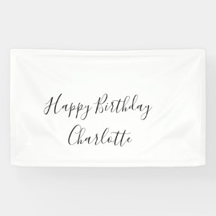 SIMPLE MINIMAL.CUTIE ADD NAME BABY happy birthday Banner
