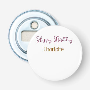 SIMPLE MINIMAL.CUTIE ADD NAME BABY happy birthday Bottle Opener