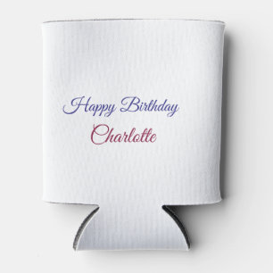 SIMPLE MINIMAL.CUTIE ADD NAME BABY happy birthday Can Cooler