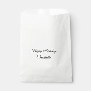 SIMPLE MINIMAL.CUTIE ADD NAME BABY happy birthday Favour Bag