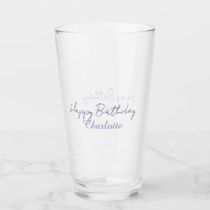 SIMPLE MINIMAL.CUTIE ADD NAME BABY happy birthday Glass
