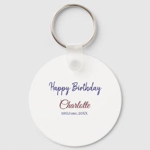 SIMPLE MINIMAL.CUTIE ADD NAME BABY happy birthday  Key Ring