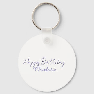 SIMPLE MINIMAL.CUTIE ADD NAME BABY happy birthday  Key Ring