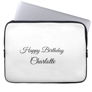 SIMPLE MINIMAL.CUTIE ADD NAME BABY happy birthday Laptop Sleeve