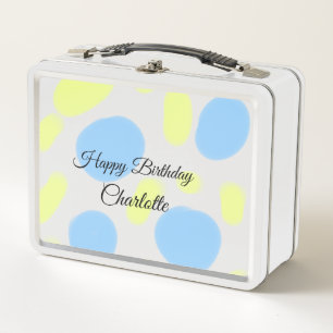 SIMPLE MINIMAL.CUTIE ADD NAME BABY happy birthday Metal Lunch Box