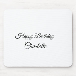 SIMPLE MINIMAL.CUTIE ADD NAME BABY happy birthday Mouse Pad