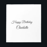 SIMPLE MINIMAL.CUTIE ADD NAME BABY happy birthday  Notepad<br><div class="desc">Design</div>