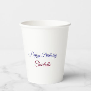 SIMPLE MINIMAL.CUTIE ADD NAME BABY happy birthday Paper Cups