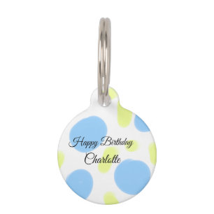 SIMPLE MINIMAL.CUTIE ADD NAME BABY happy birthday Pet Tag