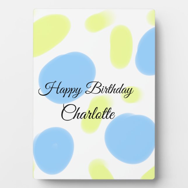 SIMPLE MINIMAL.CUTIE ADD NAME BABY happy birthday  Plaque (Front)