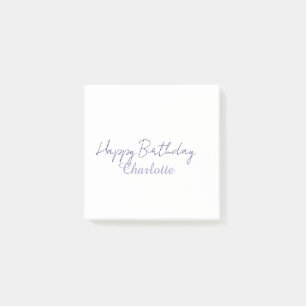 SIMPLE MINIMAL.CUTIE ADD NAME BABY happy birthday Post-it Notes