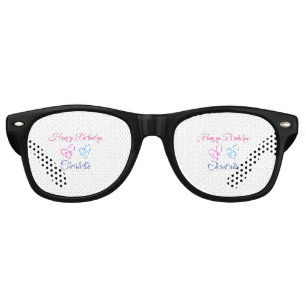 SIMPLE MINIMAL.CUTIE ADD NAME BABY happy birthday Retro Sunglasses