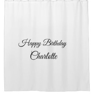 SIMPLE MINIMAL.CUTIE ADD NAME BABY happy birthday Shower Curtain
