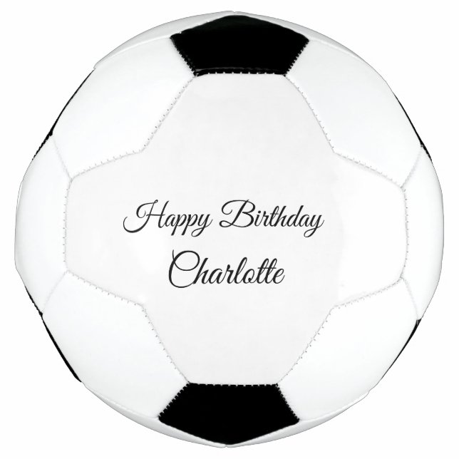 SIMPLE MINIMAL.CUTIE ADD NAME BABY happy birthday  Soccer Ball (Front)