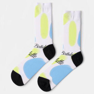 SIMPLE MINIMAL.CUTIE ADD NAME BABY happy birthday Socks