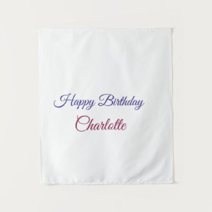 SIMPLE MINIMAL.CUTIE ADD NAME BABY happy birthday Tapestry