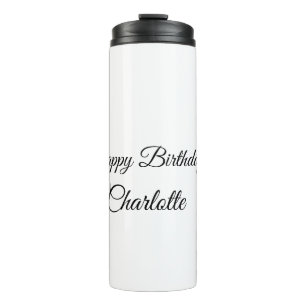 SIMPLE MINIMAL.CUTIE ADD NAME BABY happy birthday Thermal Tumbler