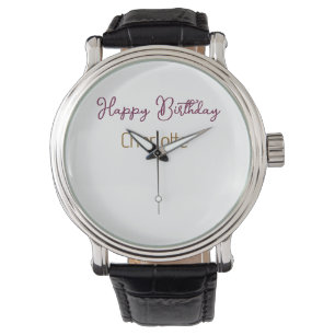 SIMPLE MINIMAL.CUTIE ADD NAME BABY happy birthday Watch