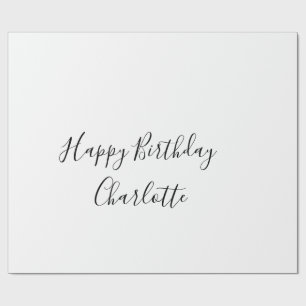SIMPLE MINIMAL.CUTIE ADD NAME BABY happy birthday Wrapping Paper