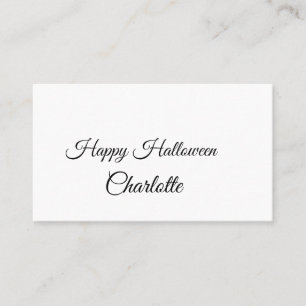 SIMPLE MINIMAL.CUTIE ADD NAME BABY happy Halloween Business Card