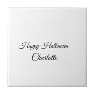 SIMPLE MINIMAL.CUTIE ADD NAME BABY happy Halloween Ceramic Tile