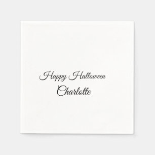 SIMPLE MINIMAL.CUTIE ADD NAME BABY happy Halloween Napkin
