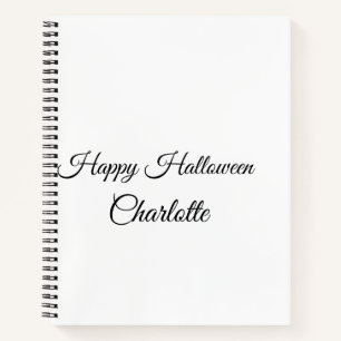 SIMPLE MINIMAL.CUTIE ADD NAME BABY happy Halloween Notebook