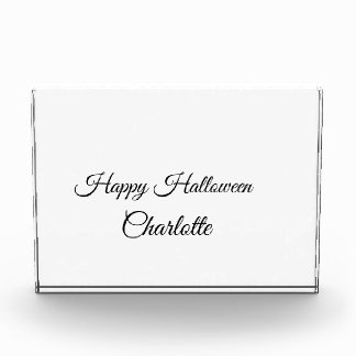 SIMPLE MINIMAL.CUTIE ADD NAME BABY happy Halloween Photo Block