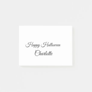 SIMPLE MINIMAL.CUTIE ADD NAME BABY happy Halloween Post-it Notes